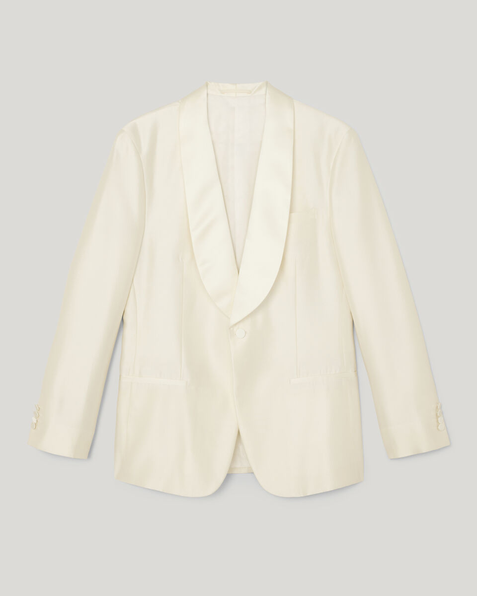 Black Tie Wool-Silk Tuxedo, Ivory, hi-res